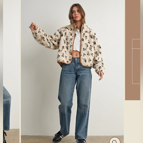 New Buttermelon Floral Fleece Jacket - Picture 6 of 14